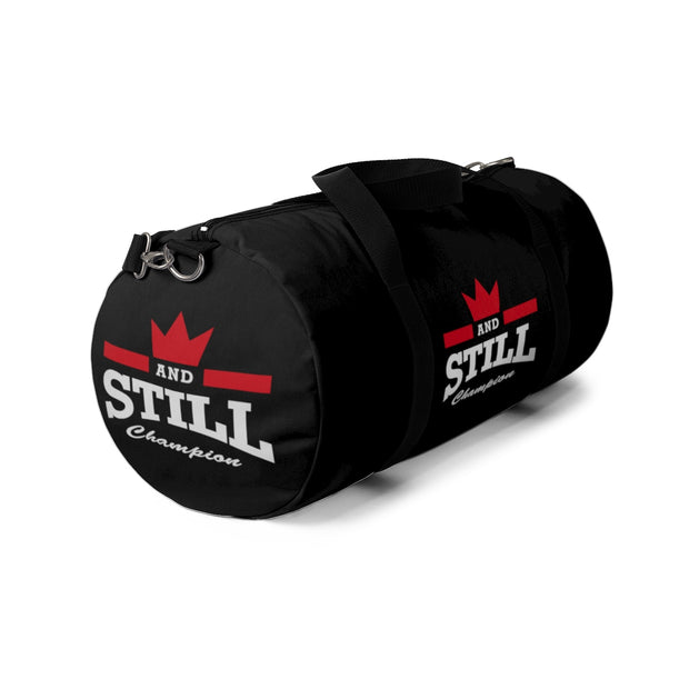 And Still Champion™ black duffle bag small; 19