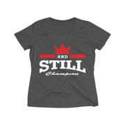 And Still Champion logo white lettering women's stay-dry wicking tee