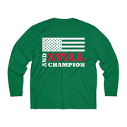 And Still Champion flag men's long-sleeve stay-dry tee