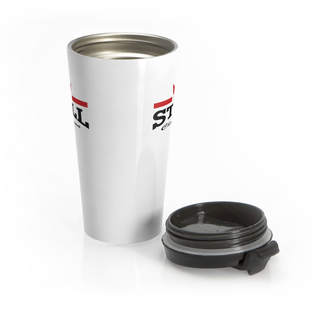 And Still Champion™ white stainless steel travel mug - 15oz