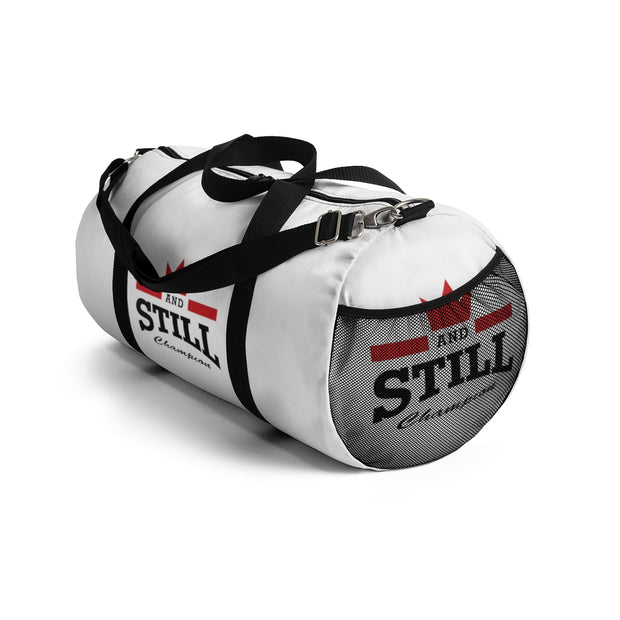 And Still Champion™ white duffle bag - small; 19" long