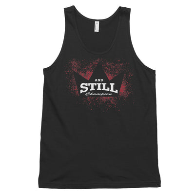 And Still Champion in crown with white lettering men's tank top