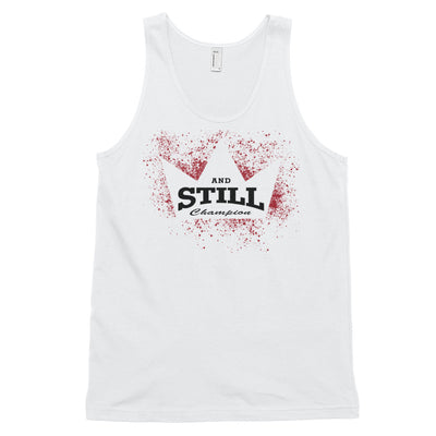 And Still Champion in crown with black lettering men's tank top
