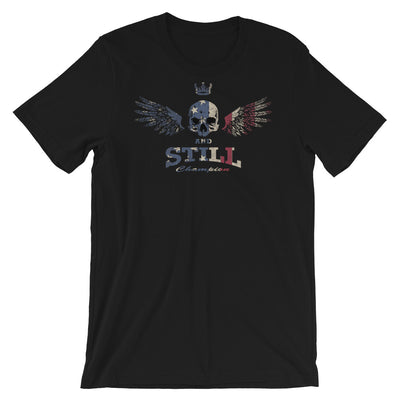 Eternal Champion patriotic men's T-shirt with ASC logo on back label