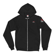 And Still Champion on crest & sleeve, ASC flag on back women's zip-up hoodie