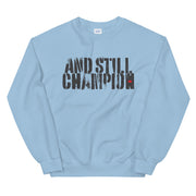 And Still Champion women's training sweatshirt with ASC logo on back label