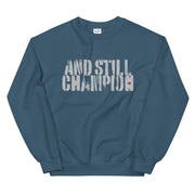 And Still Champion men's training sweatshirt with ASC logo on back label