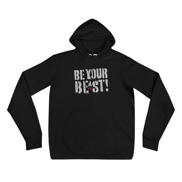 Be Your Beast stencil-like light lettering women's pull-over hoodie