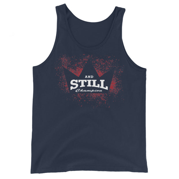 And Still Champion in crown with white lettering women's tank top